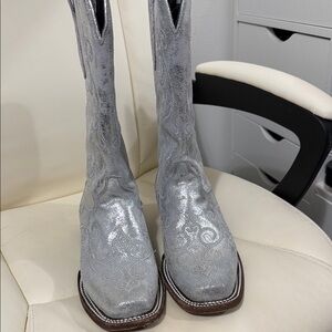 Silver Western Boots